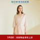 SCHIESSER舒雅奥莱女士50D缎面仿真丝雪纺蕾丝边家居系带睡袍