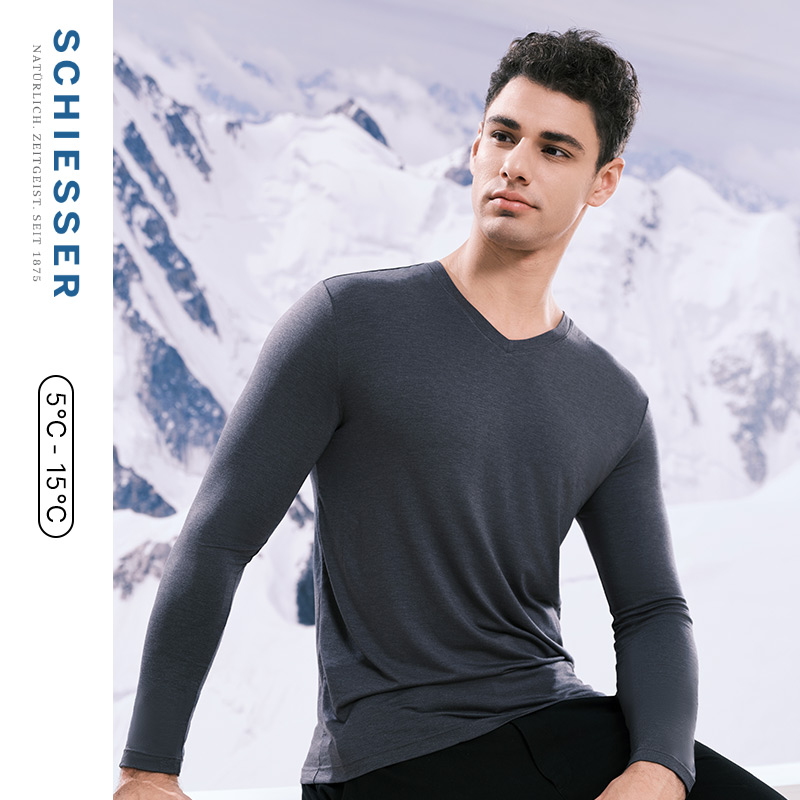 舒雅奥莱男士3A抑菌防螨保暖上衣