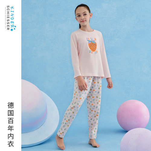 舒雅女童INS风趣家居服套装