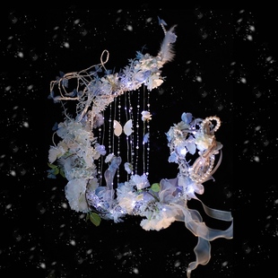 [萤火]六芒星原创lolita花嫁手作汉服古风竖琴箜篌手持摄影楼道具