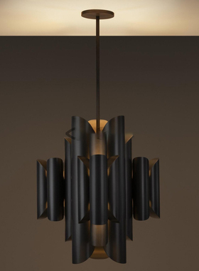 定制金属管极简古铜色走廊墙灯床头灯Loma灯卧室楼梯 Chandelier