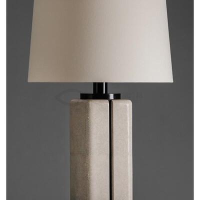 Canister Table Lamp定制新中式阿玛尼贴皮革台灯售楼处卧室台灯