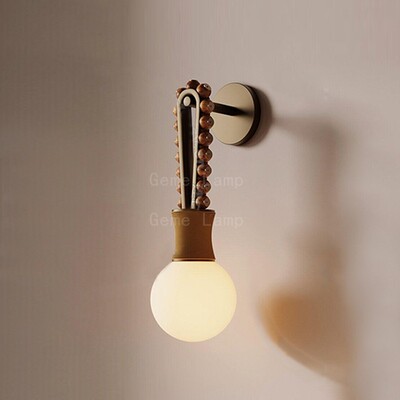 Ringwalllamp: Talisman壁灯古风法式佛珠玻璃中复古宋代美学壁灯