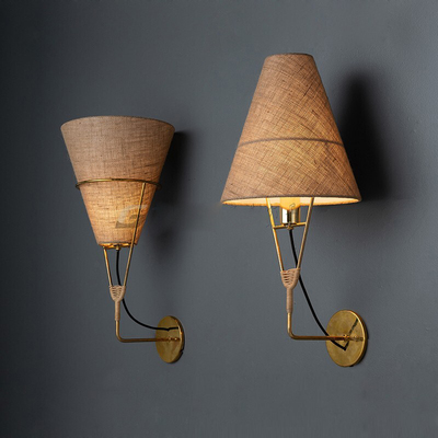 Sconces Auböck Carl中古风民宿亚麻布壁灯上海法式酒店背景墙灯