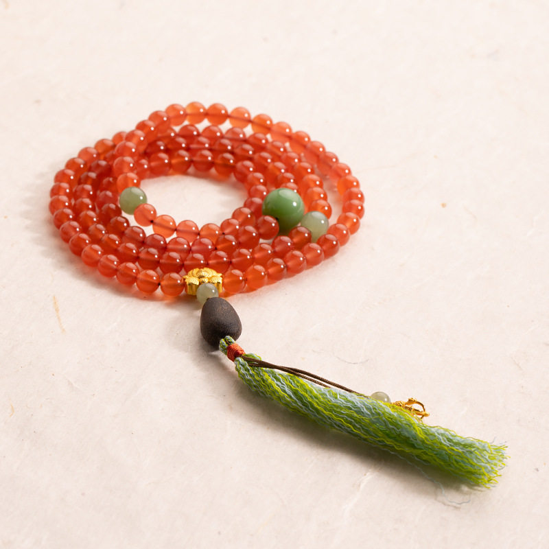 保山冰红南红6mm手链项链两用108颗念珠手串女款复古百搭中国风,饰品/流行首饰/时尚饰品新,链条,淘宝优惠券,粉丝福利购,淘宝优惠卷