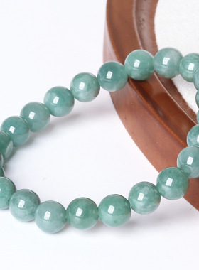 天然A货玉石危料蓝水翡翠圆珠手链手串diy手链手串饰品配珠7.8mm