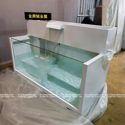 定制不锈钢流水摆件水景户外庭院鱼池流水瀑布涌泉叠水养鱼池景观