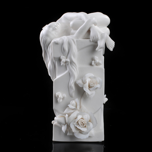 梦乡花季少女德化白瓷陶瓷艺术作品颜松柳个性沉睡家居工艺品摆件