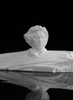 伟人雕像橘子洲头雕像德化白瓷省级大师作品办公书房桌面客厅摆件