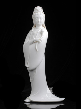 德化白瓷禅意观音现代家居摆件
