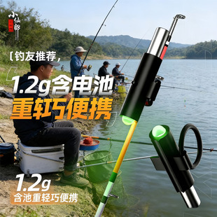 电子夜光竿稍灯咬钩提示器上鱼警报夜钓海竿抛竿筏竿灵敏钓鱼配件