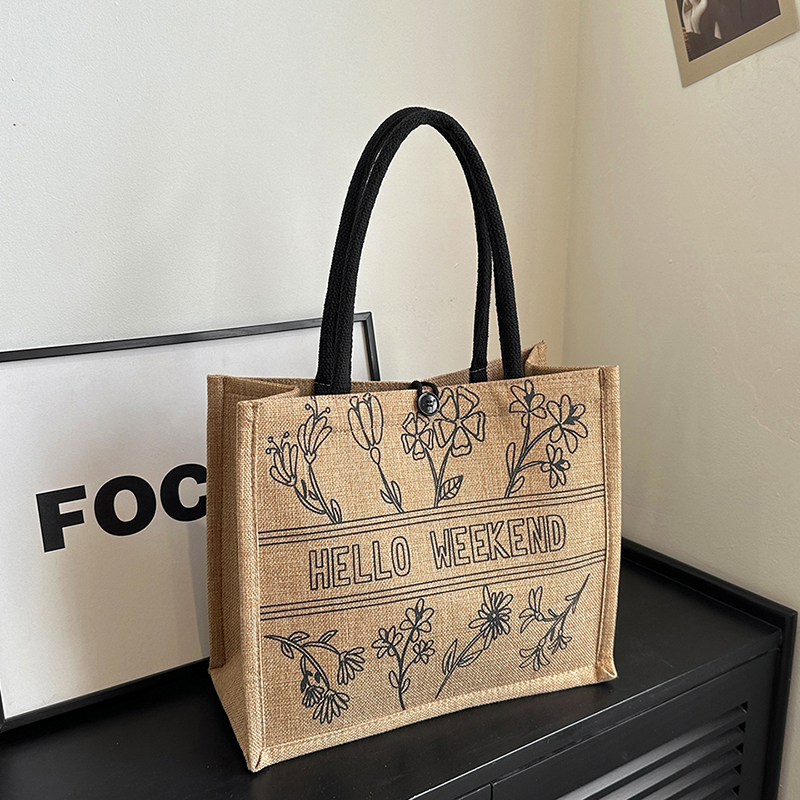 新中式国潮亚麻包森系文艺单肩包