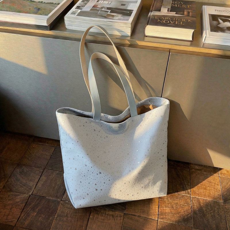 小清新满天星托特包2026新款休闲通勤大容量单肩ins大包女妈咪包