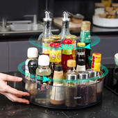 旋转调料置物架厨房台面油盐酱油瓶罐调味料家用防滑多功能收纳盒