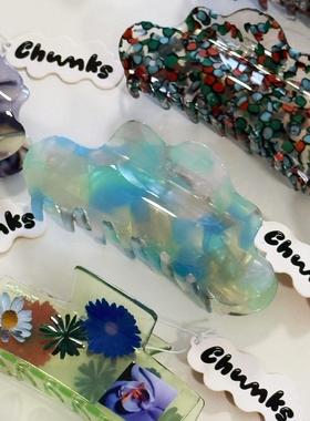 抓夹合集| 美国Chunks彩色抓夹孟菲斯风格长发大发量盘发夹 新品