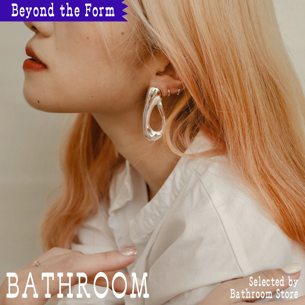 bathroom现货beyond the form首饰品牌原创抽象雕塑感耳环简约