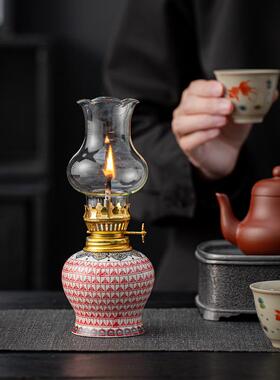 青花瓷陶瓷酥油灯茶室氛围灯