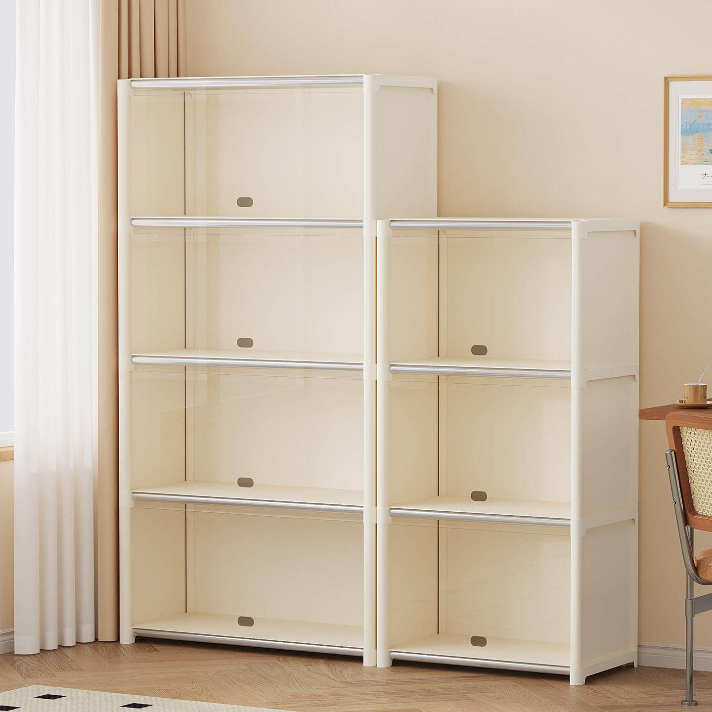 书架透明可视防尘简易书柜自由组合落地置物架柜子不占空间租房用,商业/办公家具,置物架/陈列架/储物架/展示架,淘宝优惠券,粉丝福利购,淘宝优惠卷