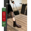 【王小毒】从南到北●手工切尔西短靴女新款牛皮烟筒靴真皮女靴子