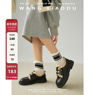 女秋冬新款 热恋○学院风小皮鞋 冬季 加绒厚底单鞋 王小毒