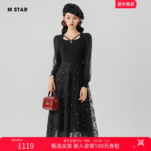 法式 蕾丝连衣裙女士气质流行好看气质风格 新款 海边今年 STAR冬季