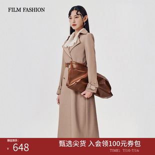 一电影一时装春季中长新款中长款风衣外套女款通勤风