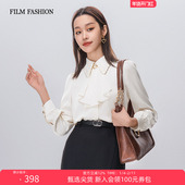一电影一时装 气质上衣女士 通勤轻职小众防晒衬衫 秋冬新款 法式