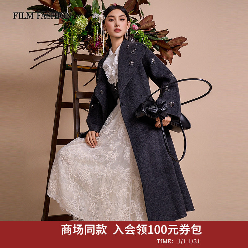 【商场同款】一电影一时装2025冬季新款精致重工呢料长款外套女,女装/女士精品,毛呢外套,淘宝优惠券,粉丝福利购,淘宝优惠卷