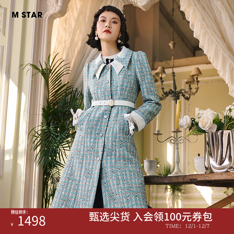 季小香风格纹外套式连衣裙女气质