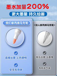 掌握水彩笔丙烯马克笔小学生美术幼儿园用专不透色可叠色童彩色笔