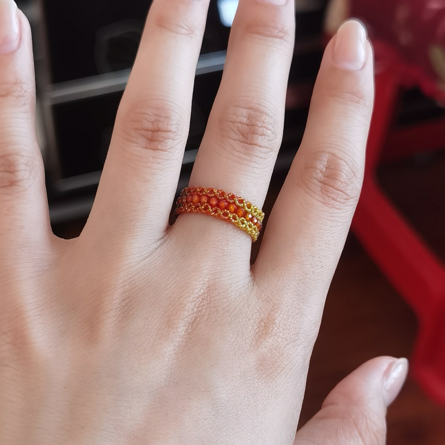 手工编织星空腊线锆石榴石戒指布灵布灵指环女生闺蜜款可定制