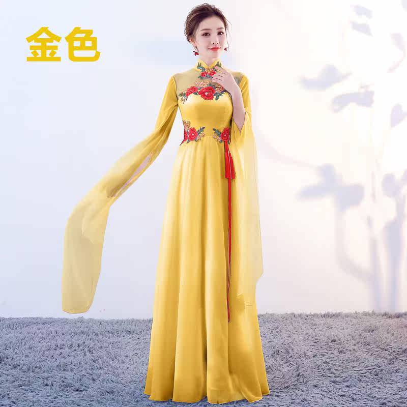 perform Self cultivation host temperament Middle and old age Singing speech Sing full dress costume Solo stage Pompous skirtin the Women's clothing/Boutique , Wedding/Cheongsam/Formal dress , Formal dress/Evening  category - from Buy2taobao.com to provide professional Taobao agent buy service
