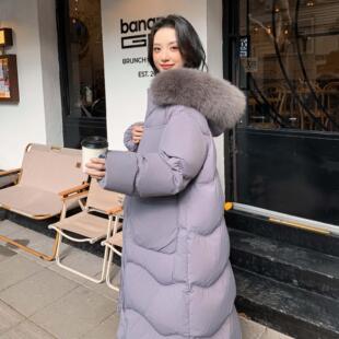 2024新款胖mm加肥加大韩版大码孕妇过膝长款宽松羽绒服女大码2431