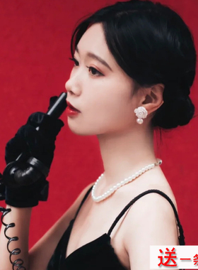 时尚小珍珠项链女士赫本风毛衣链子锁骨链颈链子写真拍照饰品1037