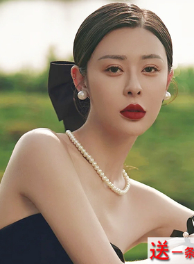 赫本风仿珍珠项链女士毛衣链颈链