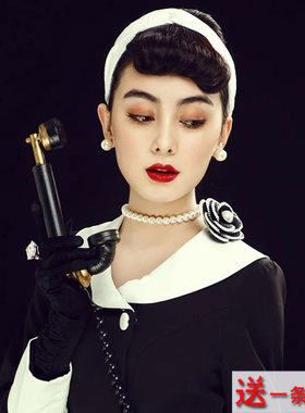 10mm大珍珠项链女士choke颈链短款毛衣链赫本风拍照写真饰品1989