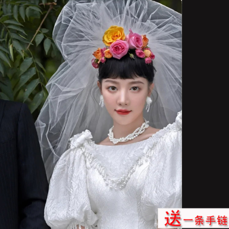 多层珍珠项链配婚纱礼服颈链配饰品女士毛衣链四层锁骨链颈饰1582