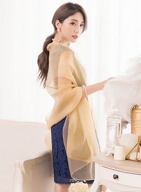伴娘纱巾宴会旗袍外搭女士薄款结婚礼新娘围巾晚礼服小披肩88180