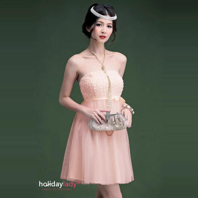 抹胸连衣裙女士婚礼伴娘服大码