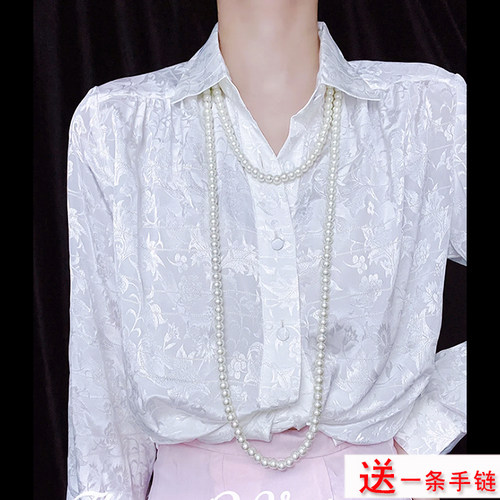 双层多层长款项链毛衣链仿珍珠女