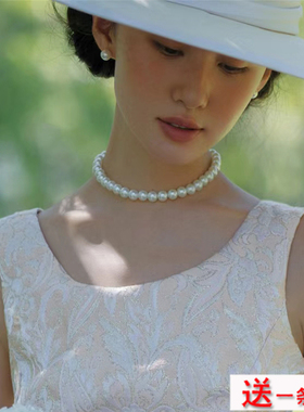 仿珍珠项链饰品女士单层choker夏季配裙子颈链锁骨链毛衣链子139