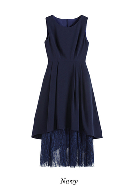 两件套装裙子无袖背心连衣裙子女士秋冬季内搭打底裙小礼服88289