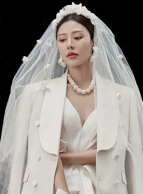 时尚夸张大珍珠锁骨链女婚纱拍摄