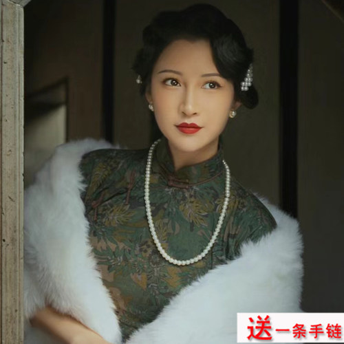 搭配旗袍珍珠项链60cm中长款
