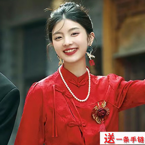 搭配旗袍珍珠项链55cm中长款
