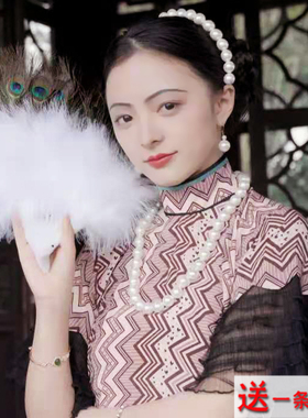 搭配旗袍珍珠项链女款70cm毛衣链子颈链中长款新中式拍照饰品132