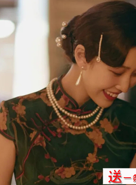 新款搭配旗袍珍珠项链颈链女士夏季锁骨链毛衣链多层叠戴项圈997