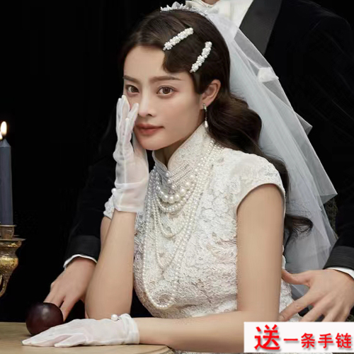 人造珍珠多层长款旗袍项链毛衣链