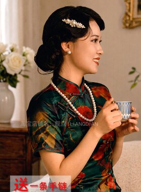 白色大珍珠项链新中式配旗袍配饰品中长款项链颈链女士毛衣链433