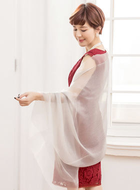 夏季婚礼小披肩新款新娘伴娘围巾宴会晚礼服斗蓬旗袍外搭女88180